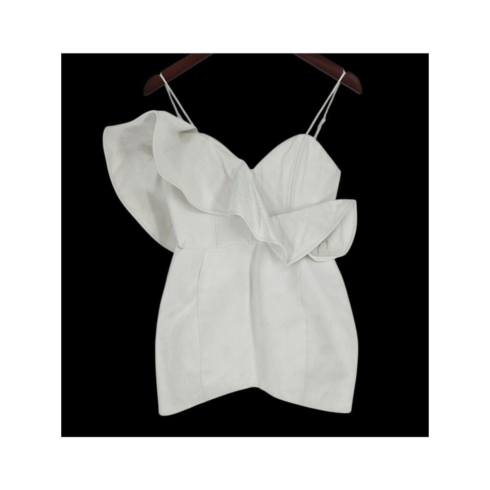 Zara White Mini Dress Layered Accent Women's M